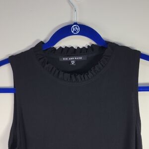 NIK AND NASH SLEEVELESS BLACK SLIP DRESS W/RUFFLES